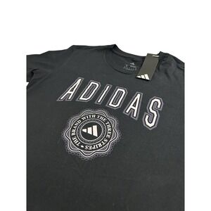 Adidas Graphic T-Shirt Womens Medium Black New Regular Fit Collegiate Crest NWT